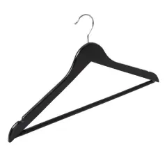 Honey Can Do Black Non-Slip Swivel Hook Wood Hangers, 24ct.