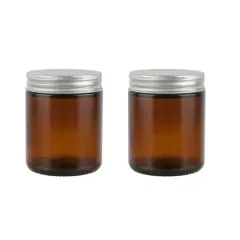 8oz. Amber Glass Candle Jars, 2ct. by Make Market&reg;