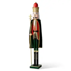 Glitzhome&reg; 3.5ft. Wooden Christmas King Nutcracker