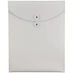 JAM Paper 9.5" x 12.5" Leather Portfolio with Button & String White