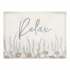 Relax Shell & Coral Border Cotton Twill Placemat Blush/Blue/White