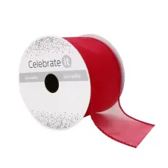2.5" x 10yd. Sheer Wired Ribbon by Celebrate It&reg; Specialty Red