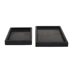 CosmoLiving by Cosmopolitan Black Marble Tray Set