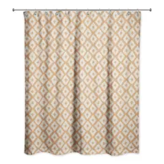 Terracotta Brush Diamonds 71" x 74" Shower Curtain