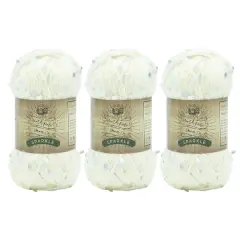 3 Pack Lion Brand&reg; North Pole Yarn Co. Sparkle Yarn Cream