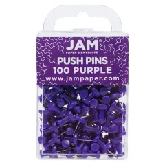 JAM Paper Colorful Standard Push Pins, 100ct. Purple