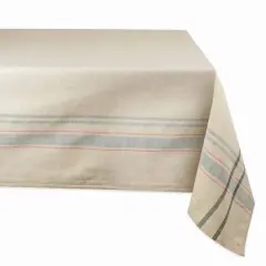 DII&reg; 84" Gray French Stripe Tablecloth