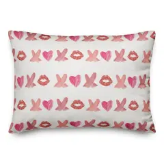 Lipstick XO Pattern 20" x 14" Indoor / Outdoor Pillow