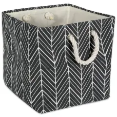 DII&reg; 11" Polyester Herringbone Storage Bin Black