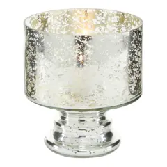 7" Clear Glass Contemporary Candle Holder