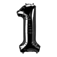34" Black Number Foil Balloon 1