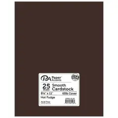 PA Paper&trade; Accents 8.5" x 11" 65lb. Smooth Cardstock, 25 Sheets Hot Fudge
