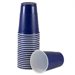 JAM Paper 16oz. Plastic Party Cups, 20ct. Navy Blue