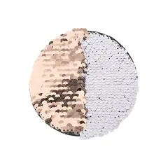 Craft Express 7" Sublimation Round Sequin Patches, 2ct. Champagne/White