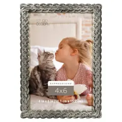 Expressions&trade; 4" x 6" Silver Braid Frame by Studio D&eacute;cor&reg;