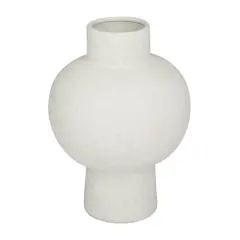 CosmoLiving by Cosmopolitan White Ceramic Modern Vase, 8" x 12"