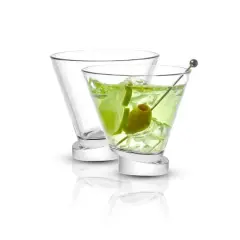 JoyJolt&reg; 8.6oz. Aqua Vitae Round Off Base Martini Glasses, 2ct.