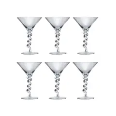 Hello Honey&reg; 6oz. Clear Twisted Stem Martini Glasses, 6ct.