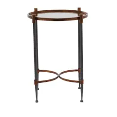 25" Black Iron Traditional Accent Table