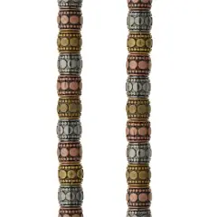Carved Metal Drum Beads, 7mm by Bead Landing&trade;