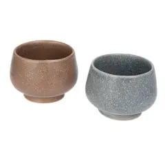 Hello Honey&reg; 3" Brown & Gray Stoneware Bowl Set