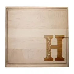 17" Floral Monogram Maple Cutting Board Floral Monogram H