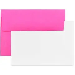 JAM Paper A7 Brite Hue Blank Greeting Cards & Envelopes, 25ct. Ultra Fuchsia Hot Pink