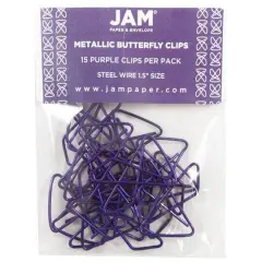 JAM Paper Colorful Butterfly Paper Clips Purple