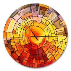 Designart Return of Stained Glass Modern Wall Clock