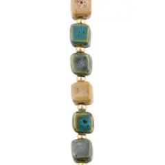 Multicolor Reactive Glaze Ceramic Cube Beads, 10mm by Bead Landing&trade;
