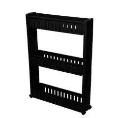 Simplify 3-Tier Slim Slide-Out Storage Cart Black