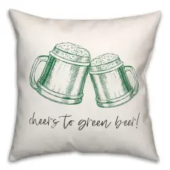 Cheers To Green Beer 18" x 18" Throw Pillow