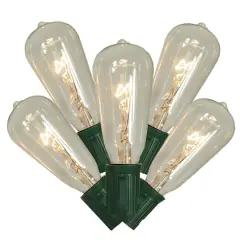10ct. Clear Transparent Edison Style Patio Lights