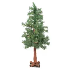 3ft. Pre-Lit Medium Woodland Alpine Artificial Christmas Tree, Clear Lights