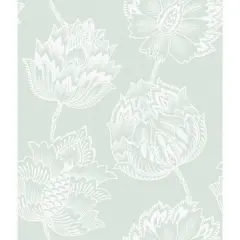 RoomMates Batik Jacobean Peel & Stick Wallpaper Green and White