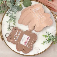 Kate Aspen&reg; Kraft Bear Shape Baby Shower Prediction Advice Card Keepsake Book Set