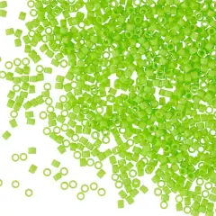 Miyuki Delica Glass Round Seed Beads, 11/0 Duracoat Opaque Dyed Neon Green