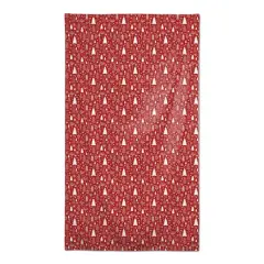 102" Red & White Winter Tree Pattern Tablecloth