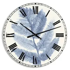 Designart Forest Ferns Blue Wall Clock