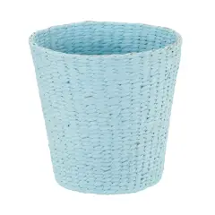 Household Essentials Blue Woven Waste Paper Rope Basket