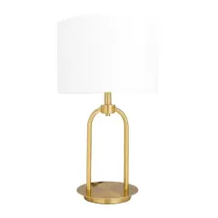 Gold Modern Table Lamp, 7" x 7" x 19"