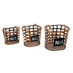 Wire Chalkboard Oval Basket Set