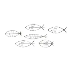 Set of 6 Black Metal Industrial Abstract Wall Decor, 16", 20", 24"