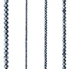Black Faceted Glass Rondelle Bead Strings by Bead Landing&trade;