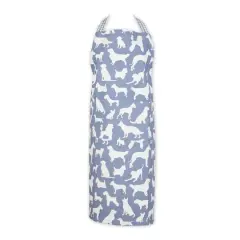 DII&reg; Dog Print Chef Apron Stonewash Blue