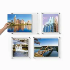 Wexel Art Gallery Wall Double Panel Acrylic Floating Frames Set of 4 Silver