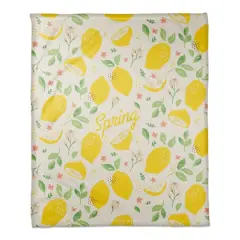 Spring Lemon Fleece Throw