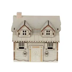 6" Unfinished Snowy House DIY LED Wood D&eacute;cor by Make Market&reg;