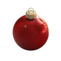 Whitehurst 6 Pack 4" Pearl Glass Ball Christmas Ornaments Red