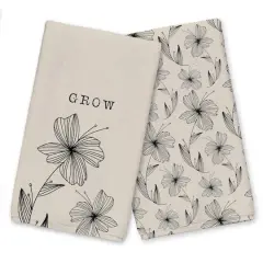 Grow Cream Florals 16" x 25" Tea Towel Set of 2